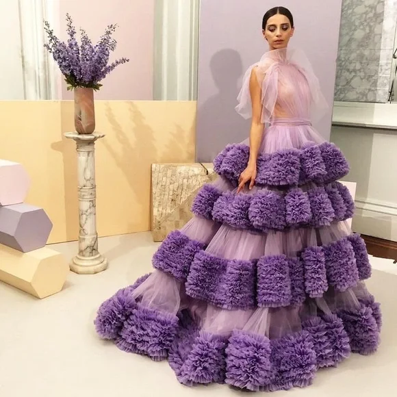 Christian Siriano purple Dress Gown US8 M L princess costume PROM Medium - Picture 5 of 16